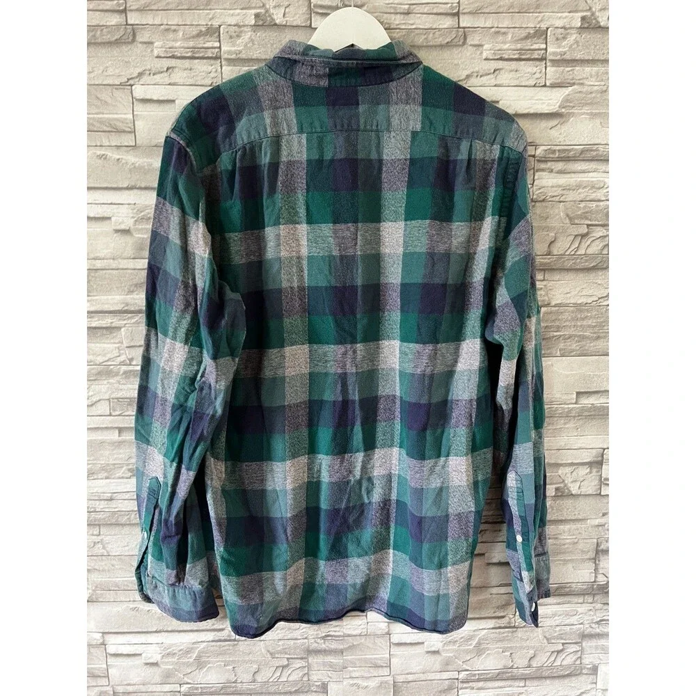 J.Crew Men's Slim Fit Button Up Twill Business Shirt Long Sleeve Plaid Size L